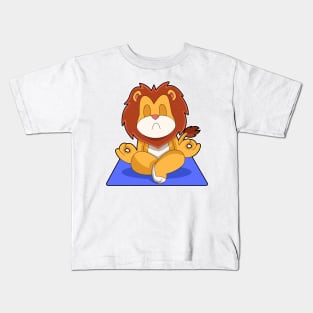 Lion Yoga Meditation Gymnastics Kids T-Shirt